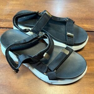 Torrid Black Sandals with Gold Accents